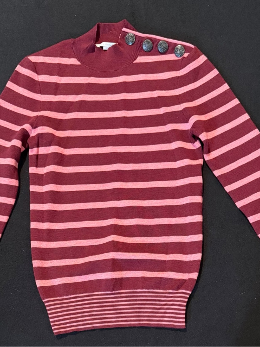 Stella‎ McCartney Striped 100% Wool With Collar Buttons Size 38